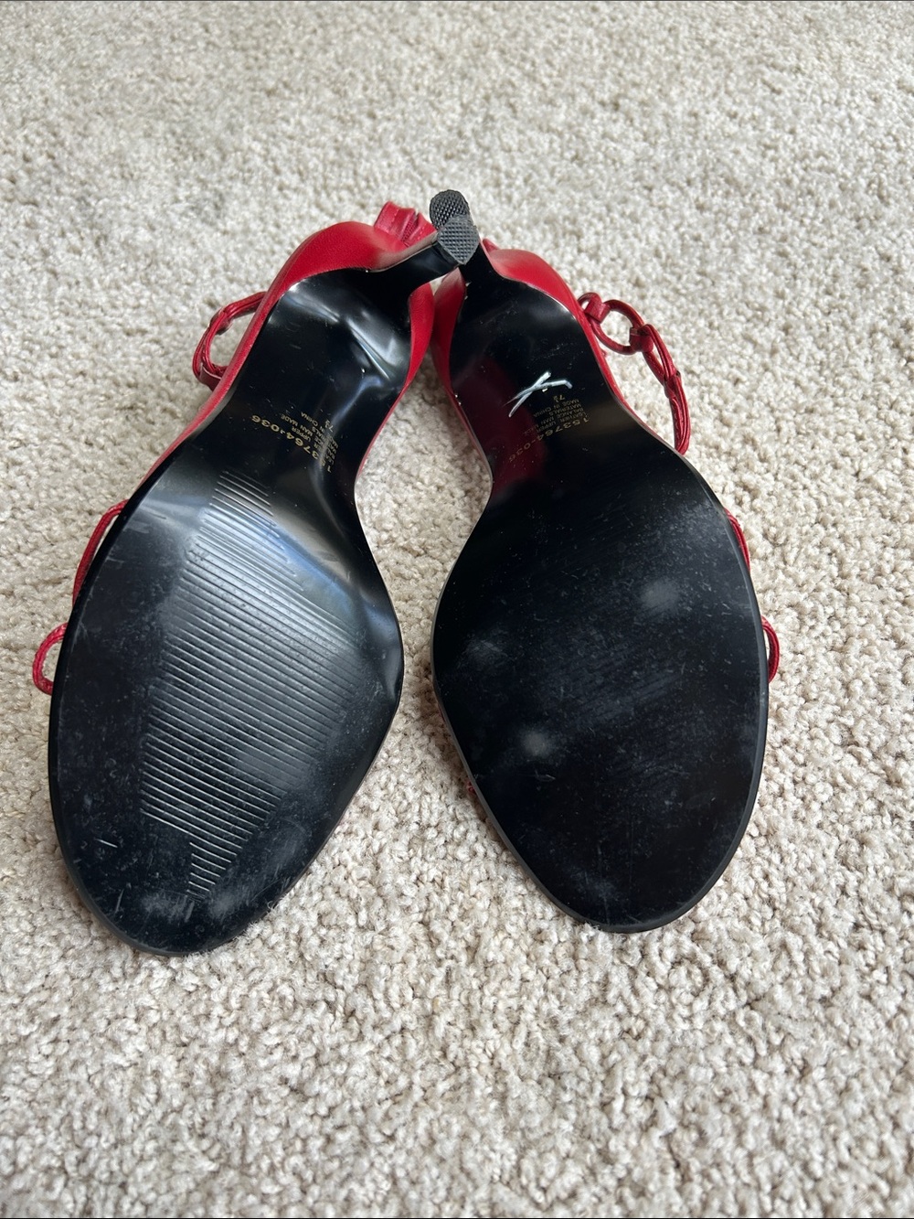 COLLIN STUART, RED HIGH HEEL SANDALS - Picture 5 of 5
